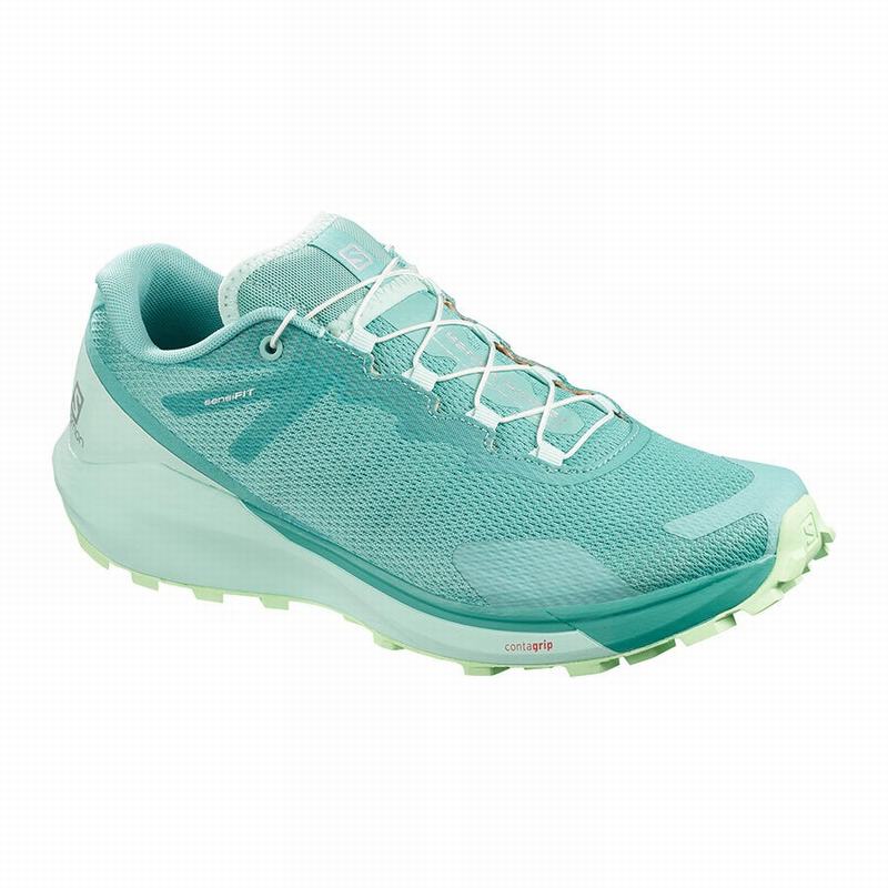 Salomon Singapore Womens Running Shoes - SENSE RIDE 3 W Turquoise/Green | 39846-VLCJ